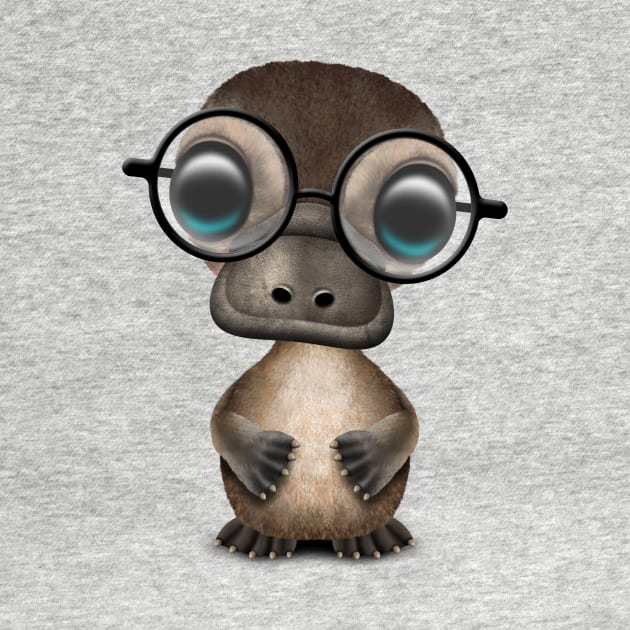 Cute Nerdy Platypus Wearing Glasses by jeffbartels